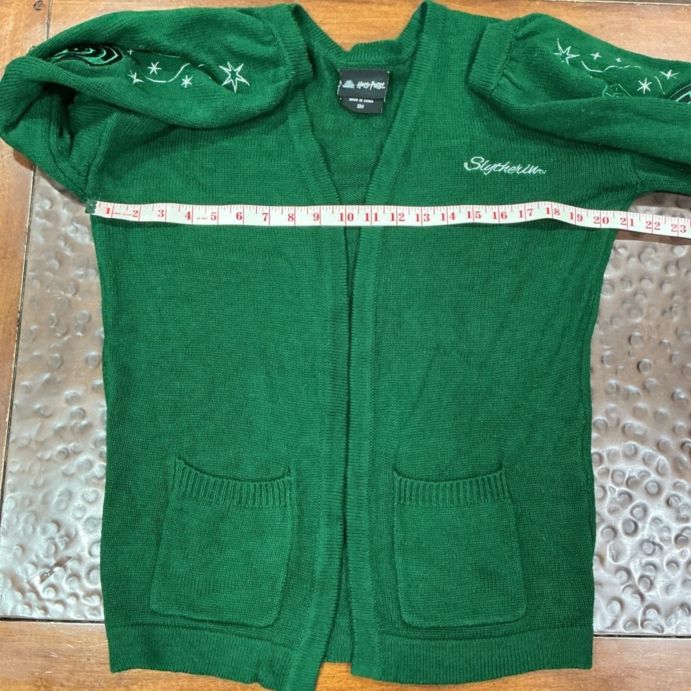 Harry Potter Slytherin Women Open Cardigan, Green, Size Small - Picture 7 of 9